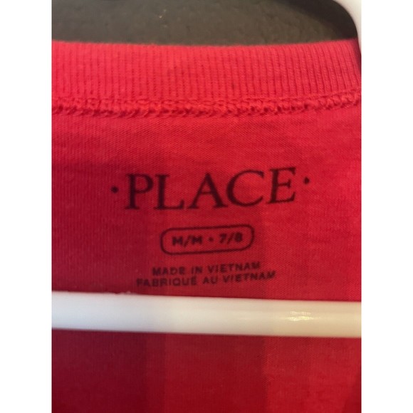 The Children's Place Christmas Team Santa 2020 T-Shirt Long Sleeve Red Sz. 7/8 - Picture 3 of 3